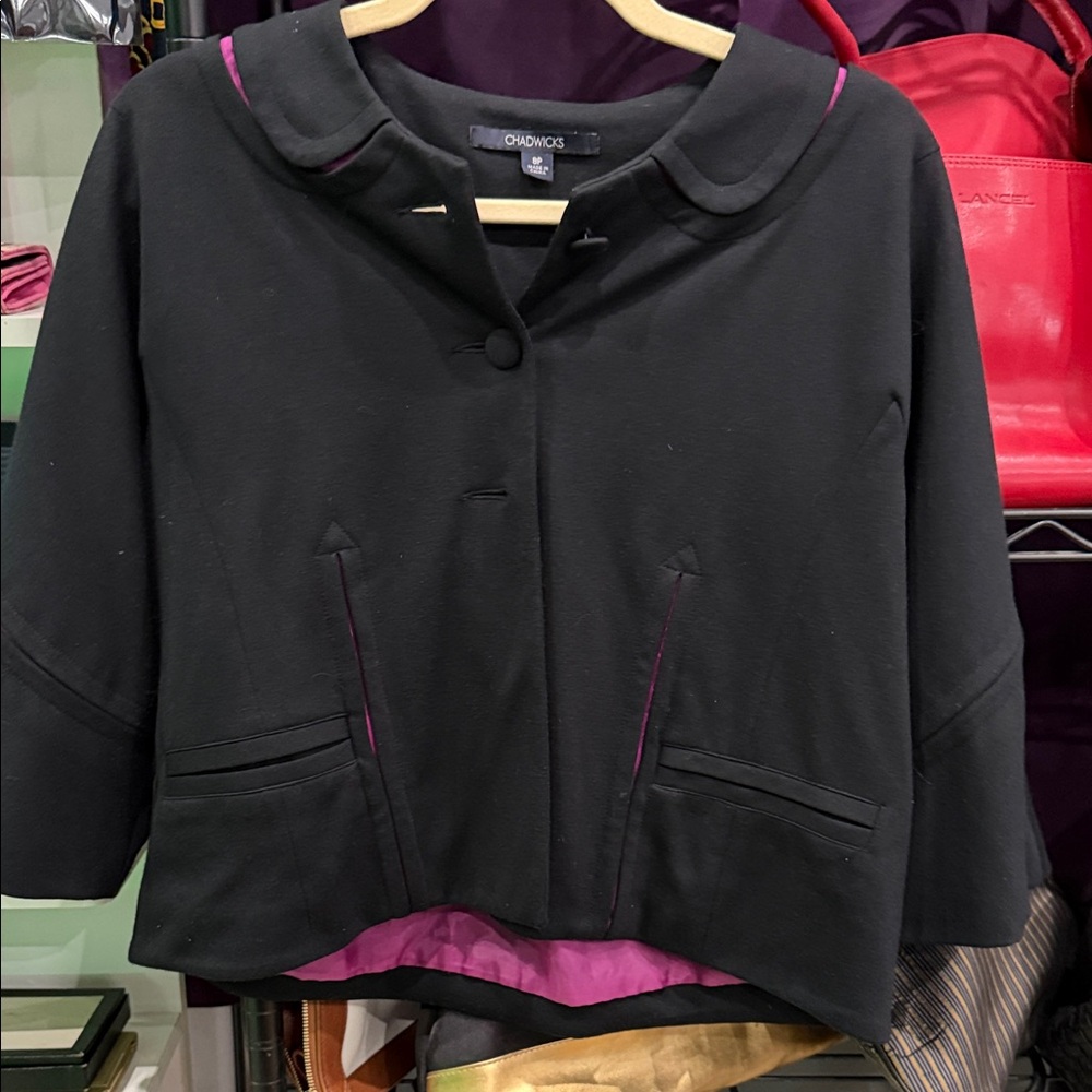 Chadwicks Black‎ Jacket with Pink Accents